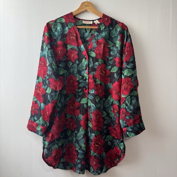 VTG 90s Victorias Secret Women Nightshirt Pajamas Sz S Gold Label Sheer Textured - Picture 1 of 15